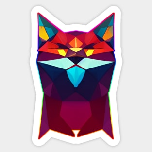 Cat Of Polygon Art Sticker